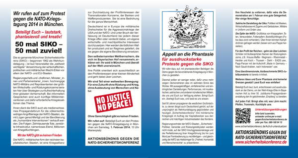 Flugblatt Aktionsbündnis gegen die SIKO