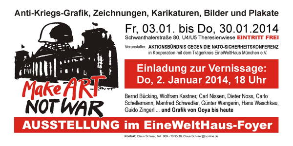 MAKE ART NOT WAR Januar 2014 EWH