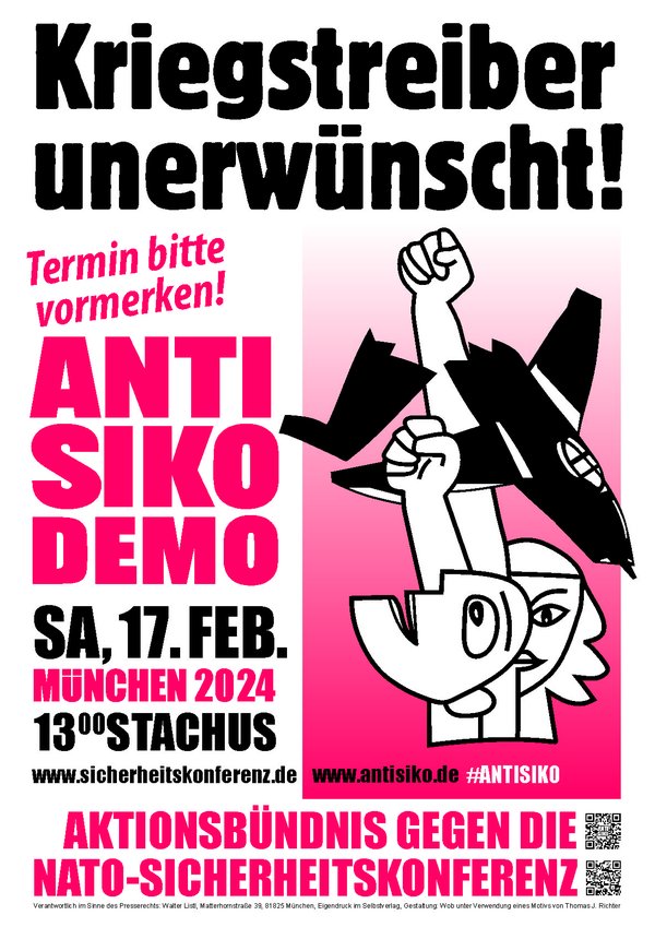 Kriegstreiber unerwünscht  - SIKO-Proteste / ANTI-SIKO-DEMO ...